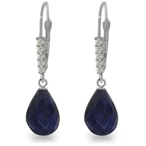 17.75 Carat 14K Solid White Gold Act On Impulse Sapphire Diamond Earrings