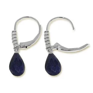 17.75 Carat 14K Solid White Gold Act On Impulse Sapphire Diamond Earrings
