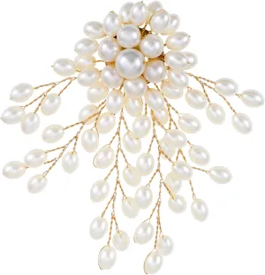 3.54Inch Pearl Brooches for WomenBride Bridesmaid Wedding Decoration Brooches and Pins for Women Hats Bags Suits Dresses Accessories