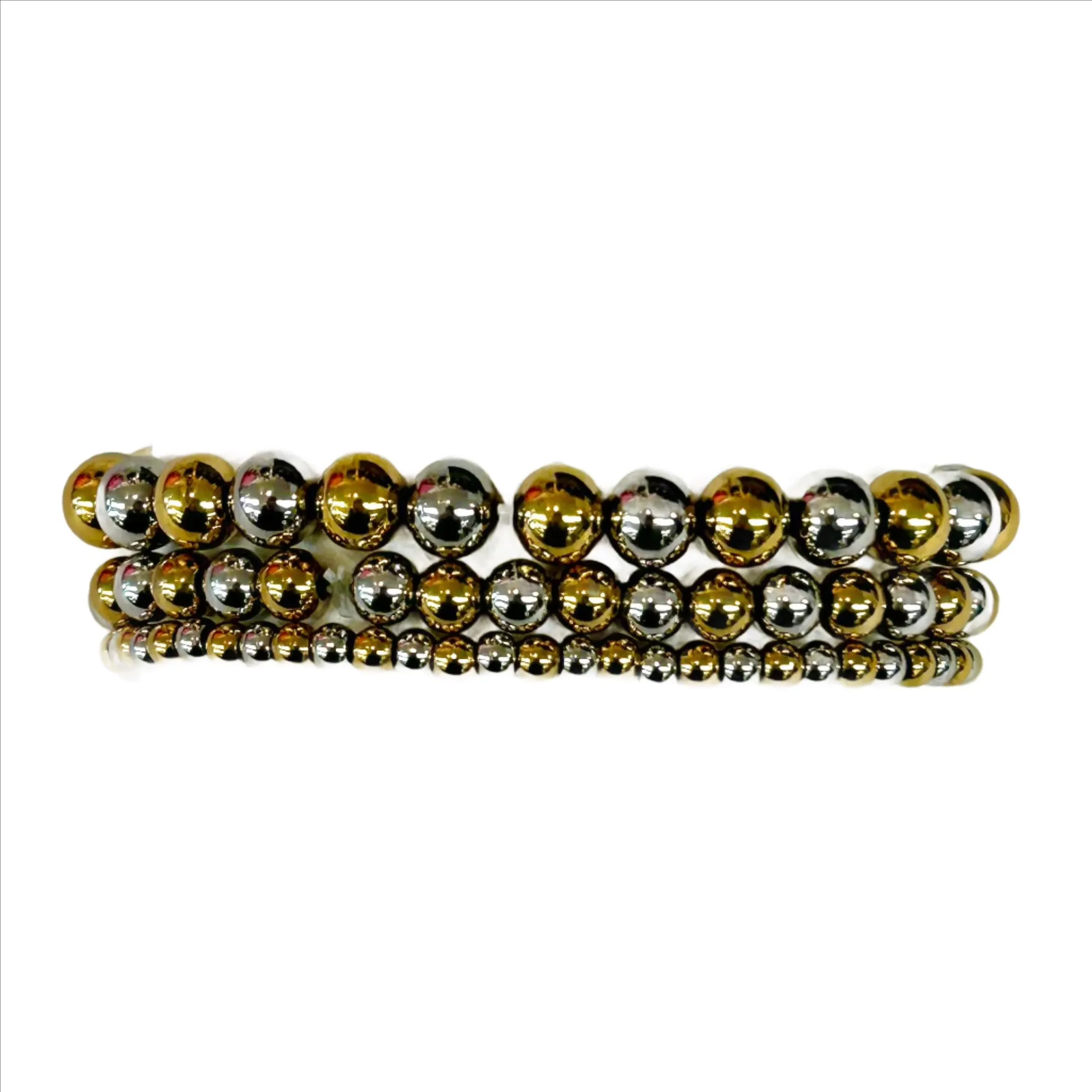 6mm Or 8mm Silver/Gold Beaded Bracelet