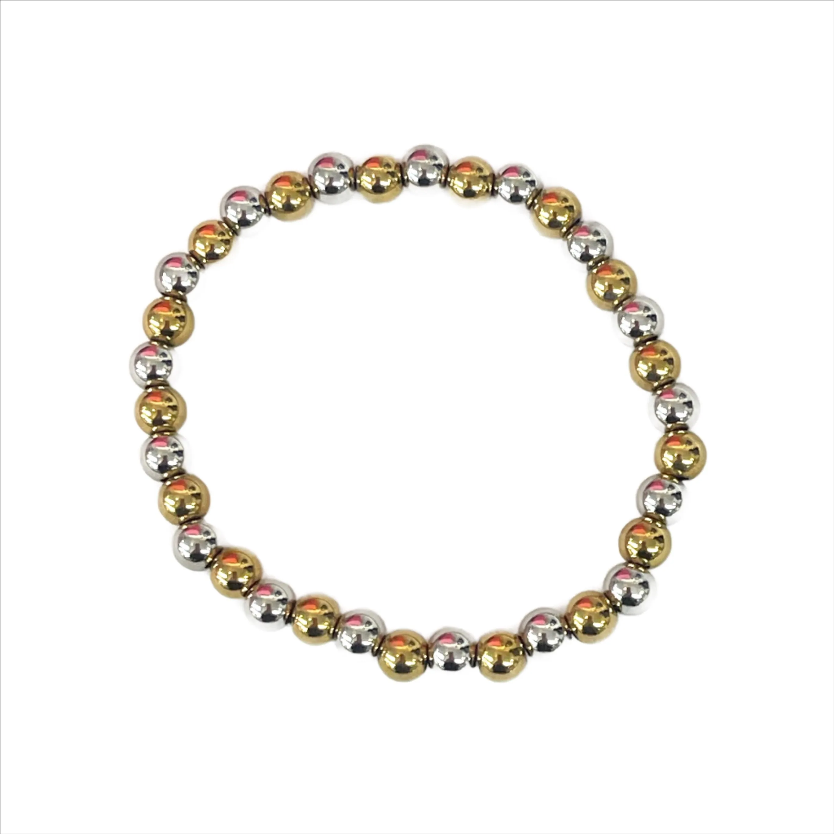 6mm Or 8mm Silver/Gold Beaded Bracelet