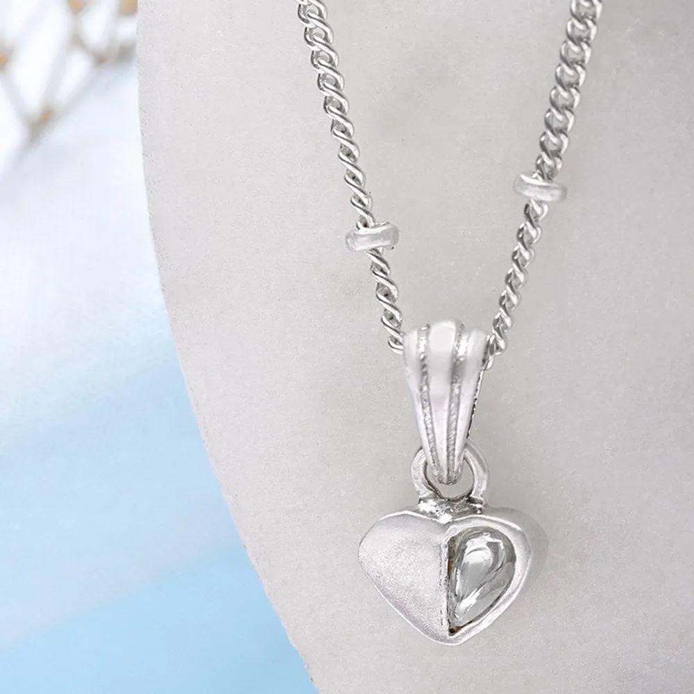 92.5 Silver Kundan heart Necklace