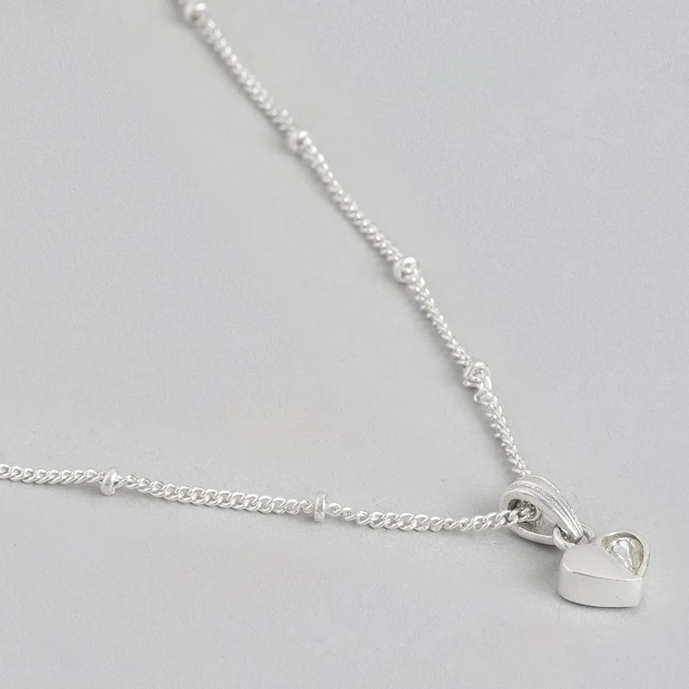 92.5 Silver Kundan heart Necklace
