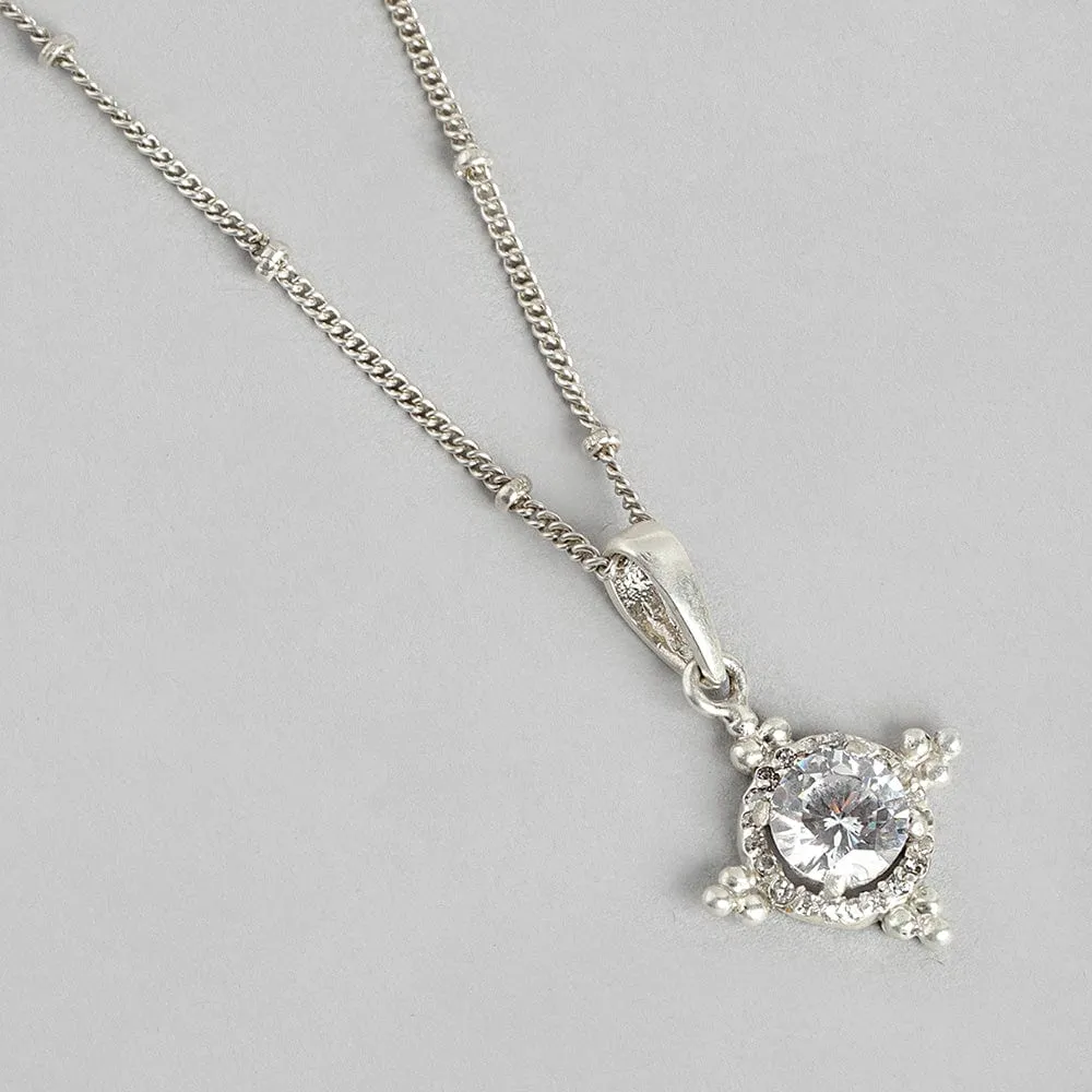 92.5 Silver White Kundan Chakra Necklace