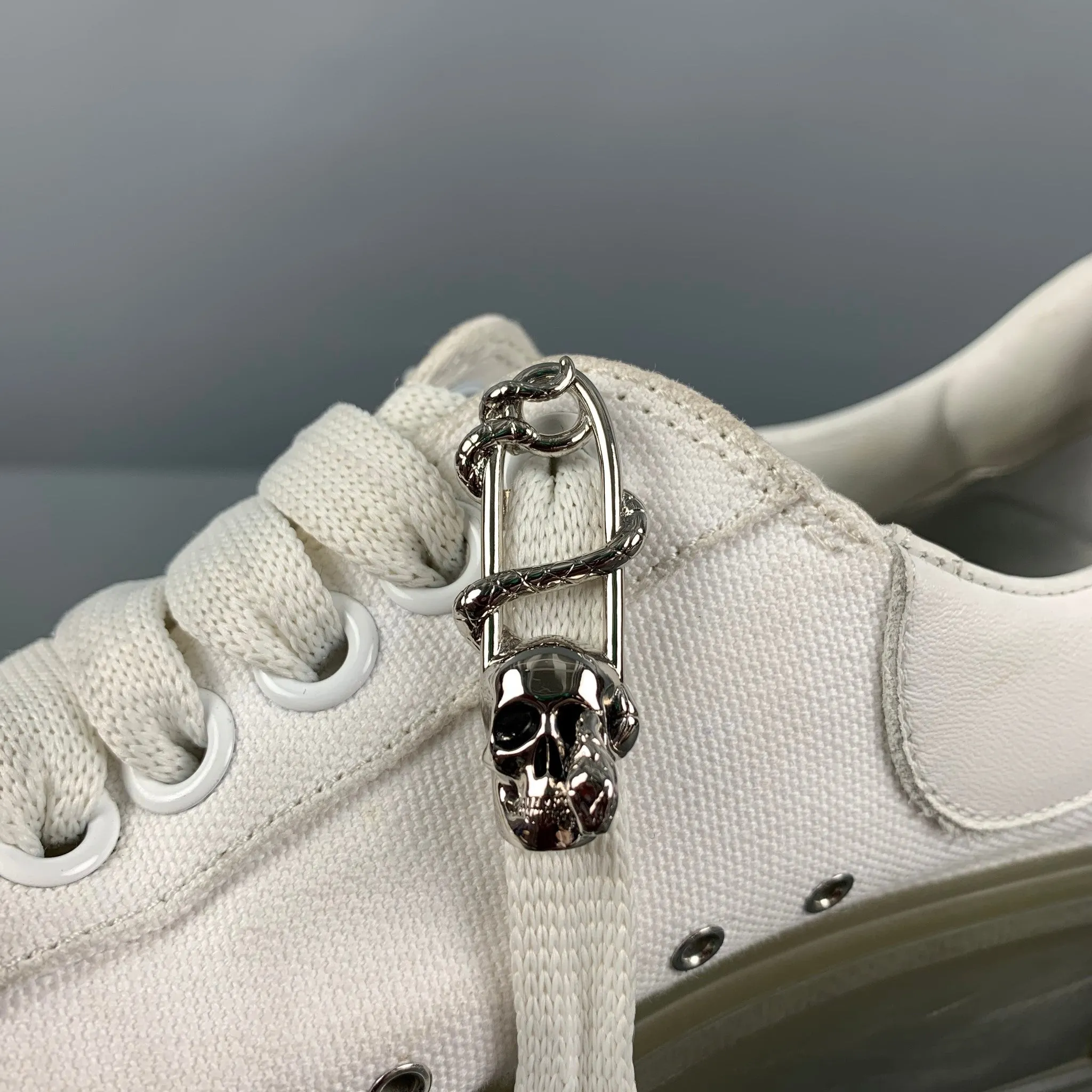 ALEXANDER MCQUEEN Silver Skull Snake Sneaker Charm