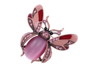 Alilang Peridot Crystal Rhinestone Ladybug Fly Insect Fashion Jewelry Brooch Pin Rose
