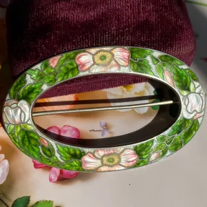 Antique Watson Co Dogwood Flower Enamel Brooch