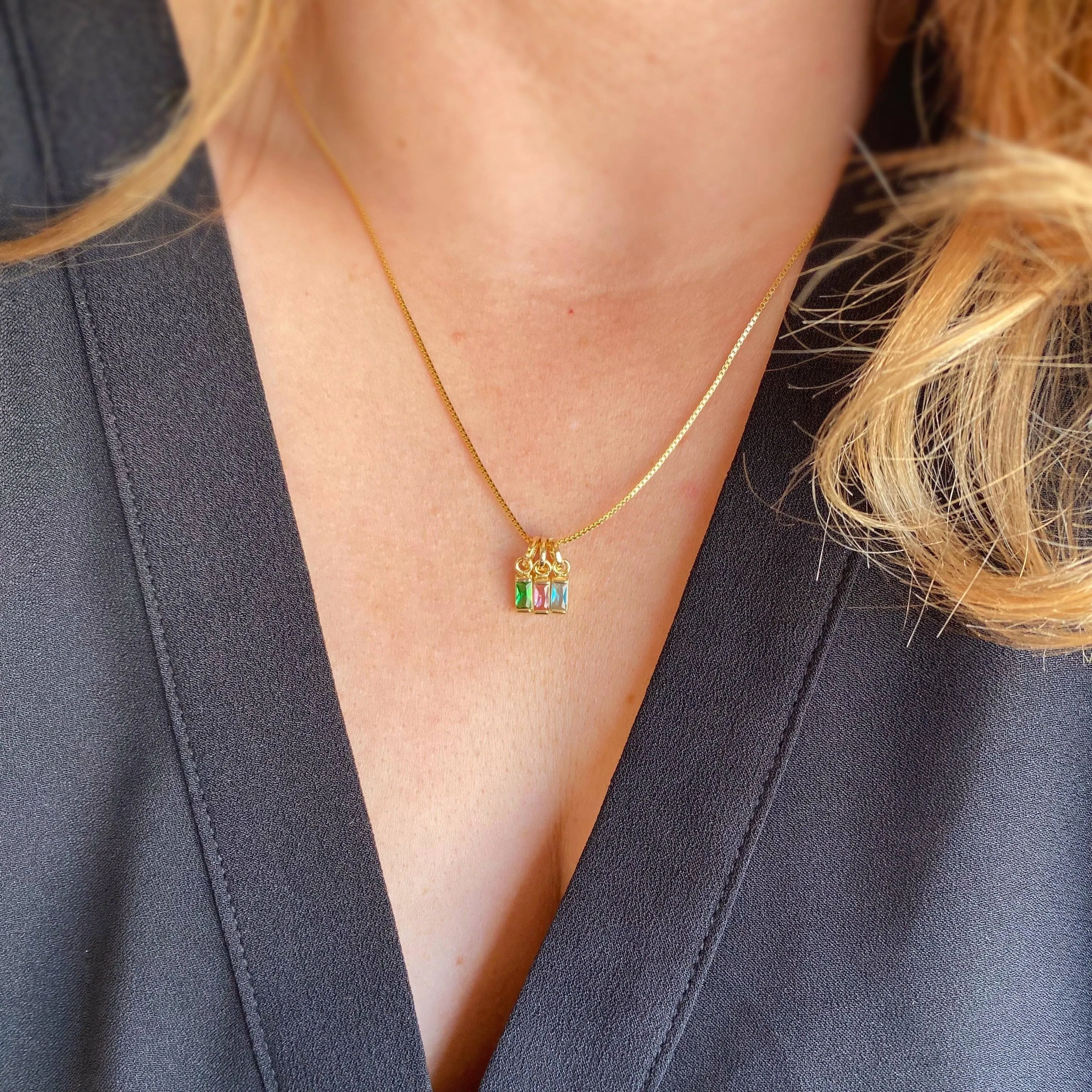 Baguette Birthstone Charm