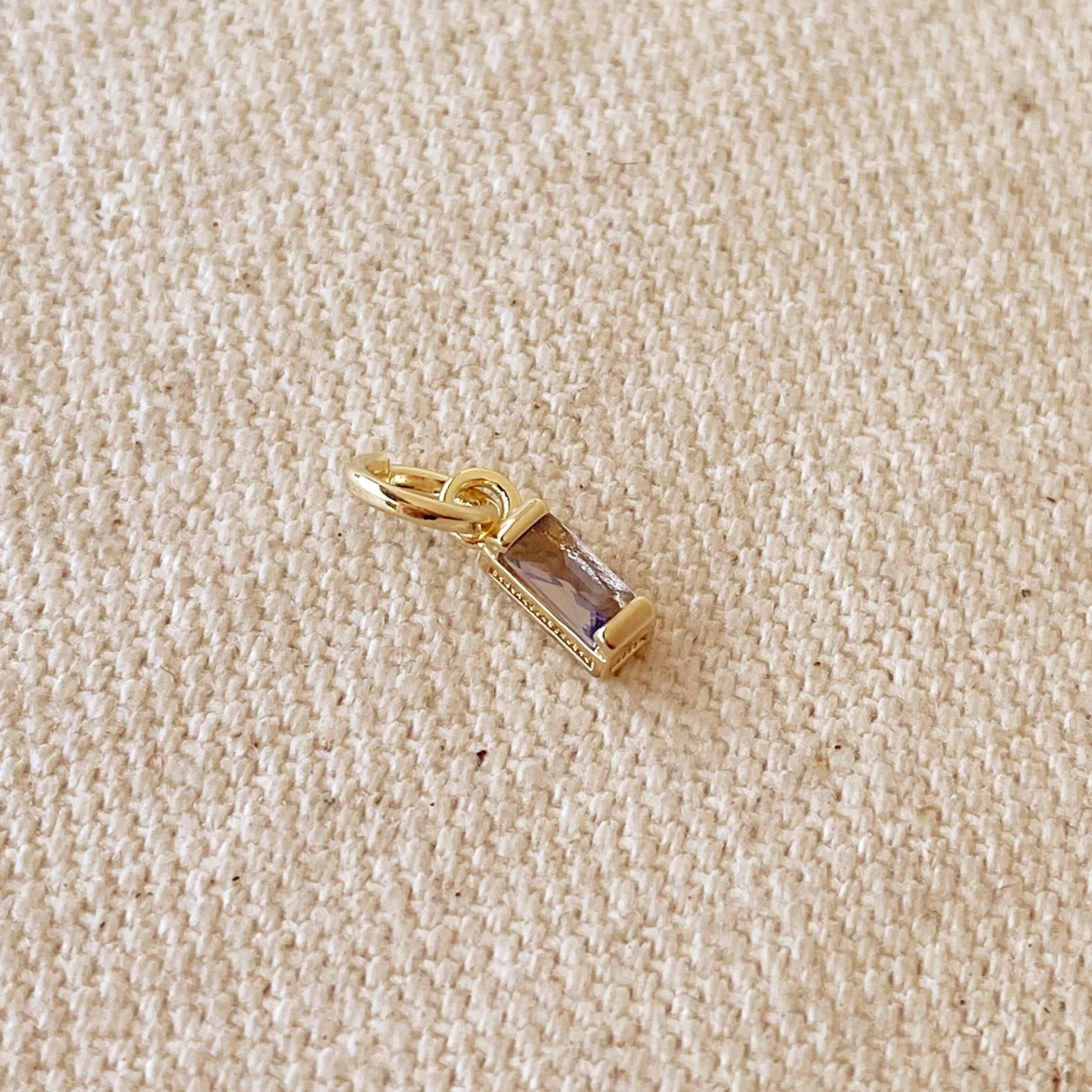 Baguette Birthstone Charm