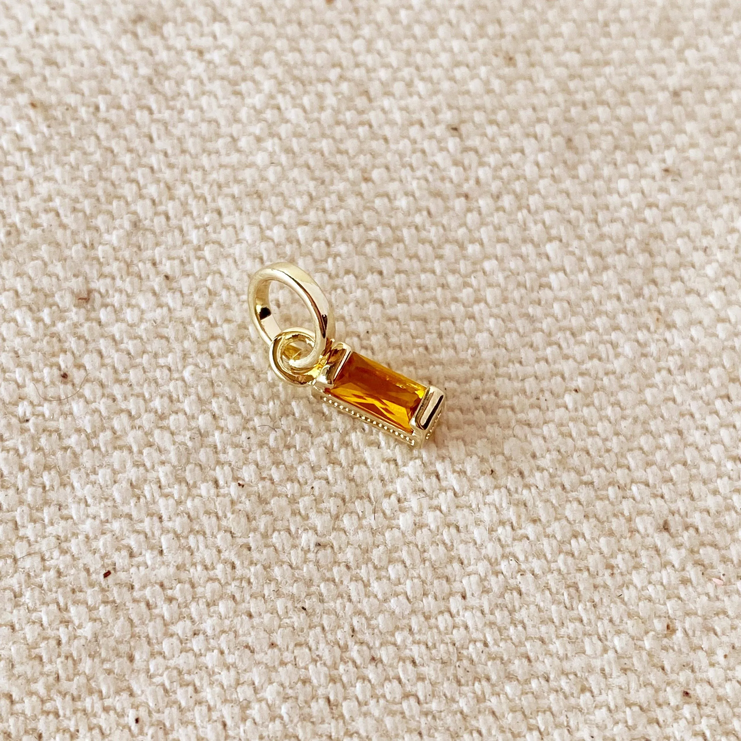 Baguette Birthstone Charm