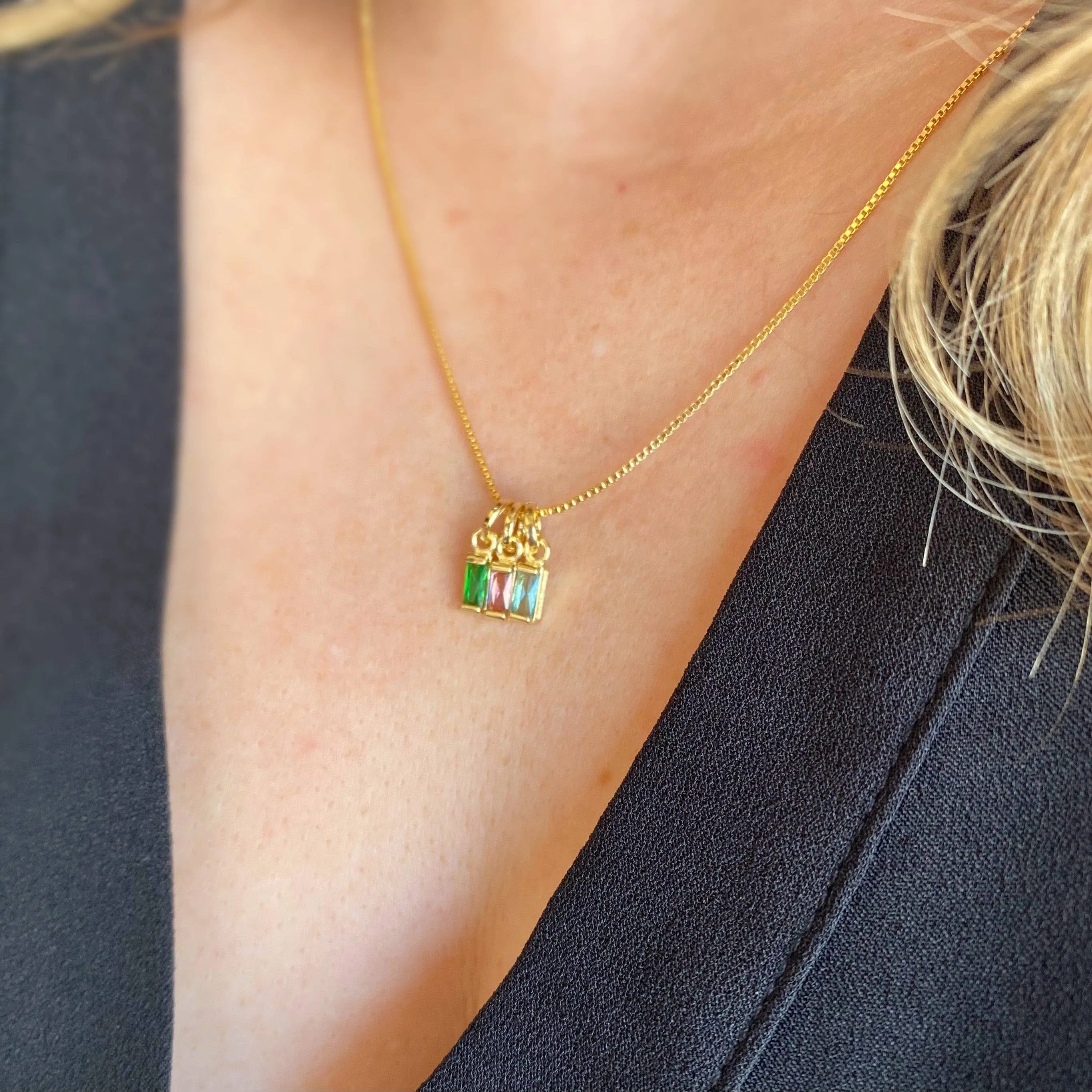 Baguette Birthstone Charm