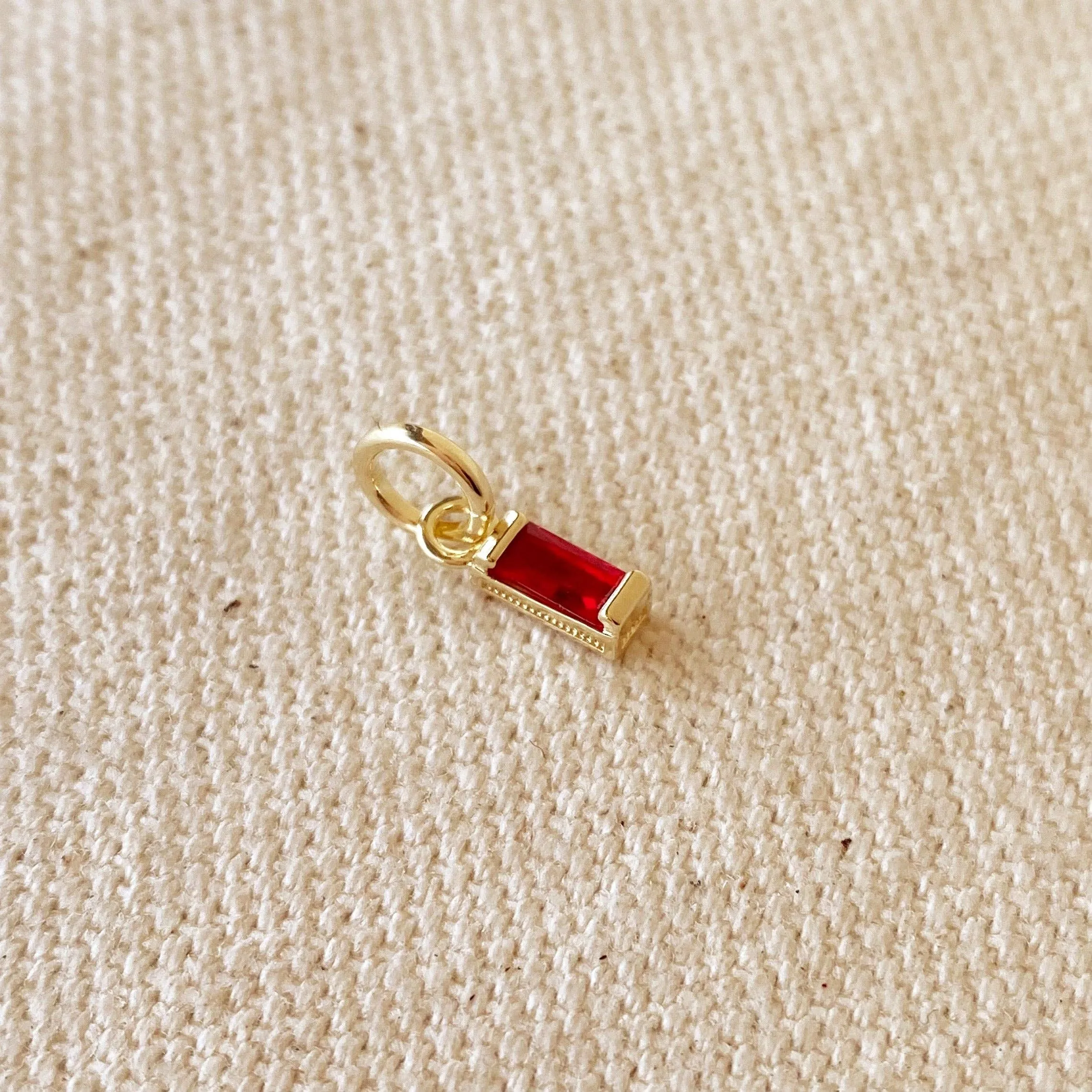 Baguette Birthstone Charm