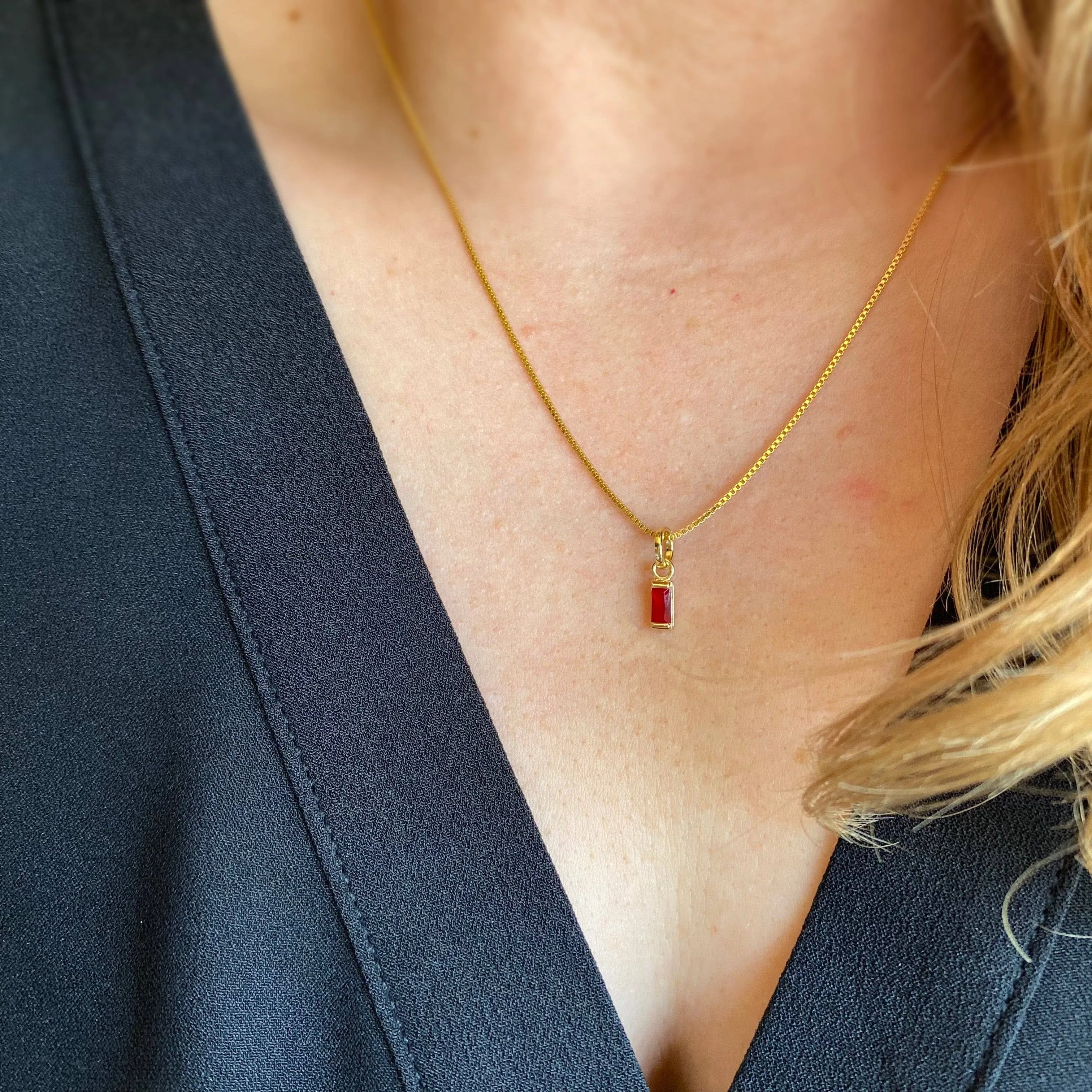 Baguette Birthstone Charm