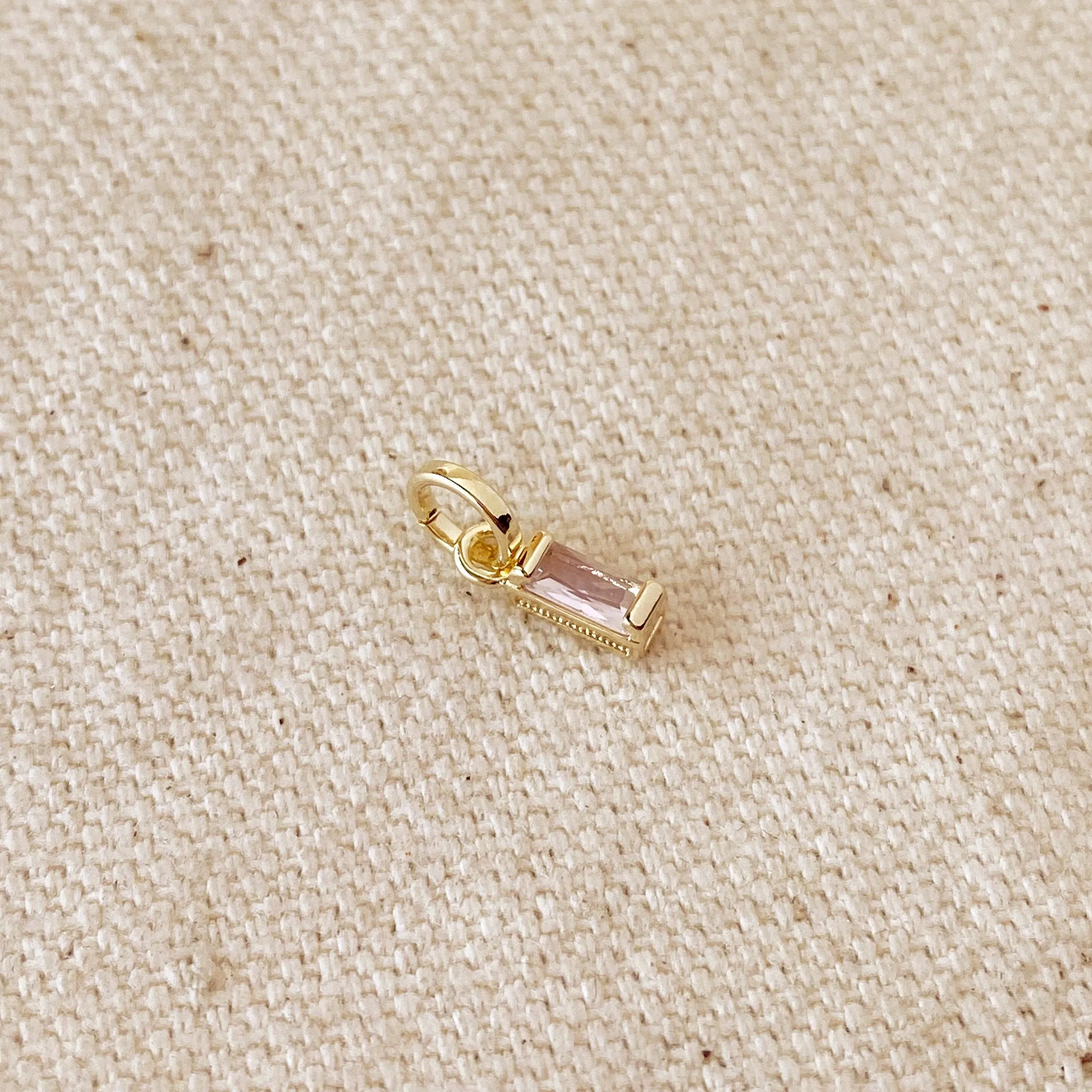 Baguette Birthstone Charm