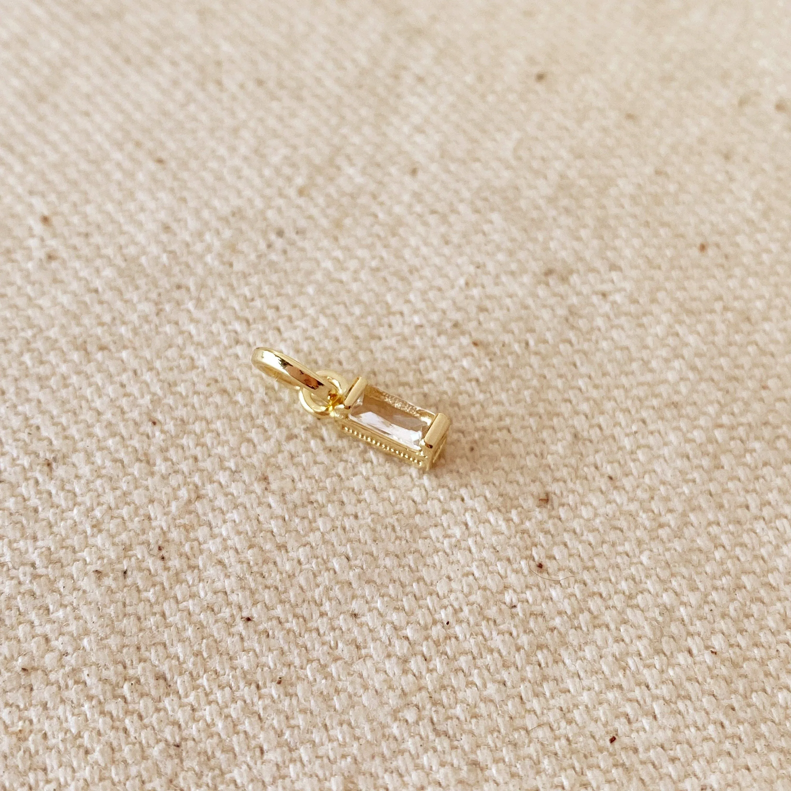 Baguette Birthstone Charm