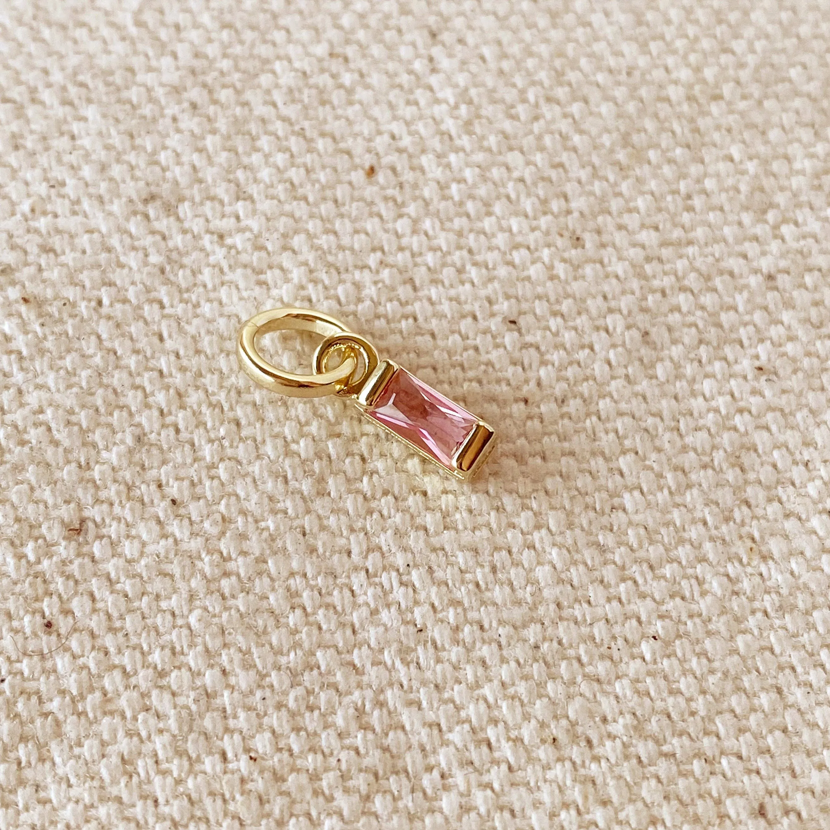Baguette Birthstone Charm