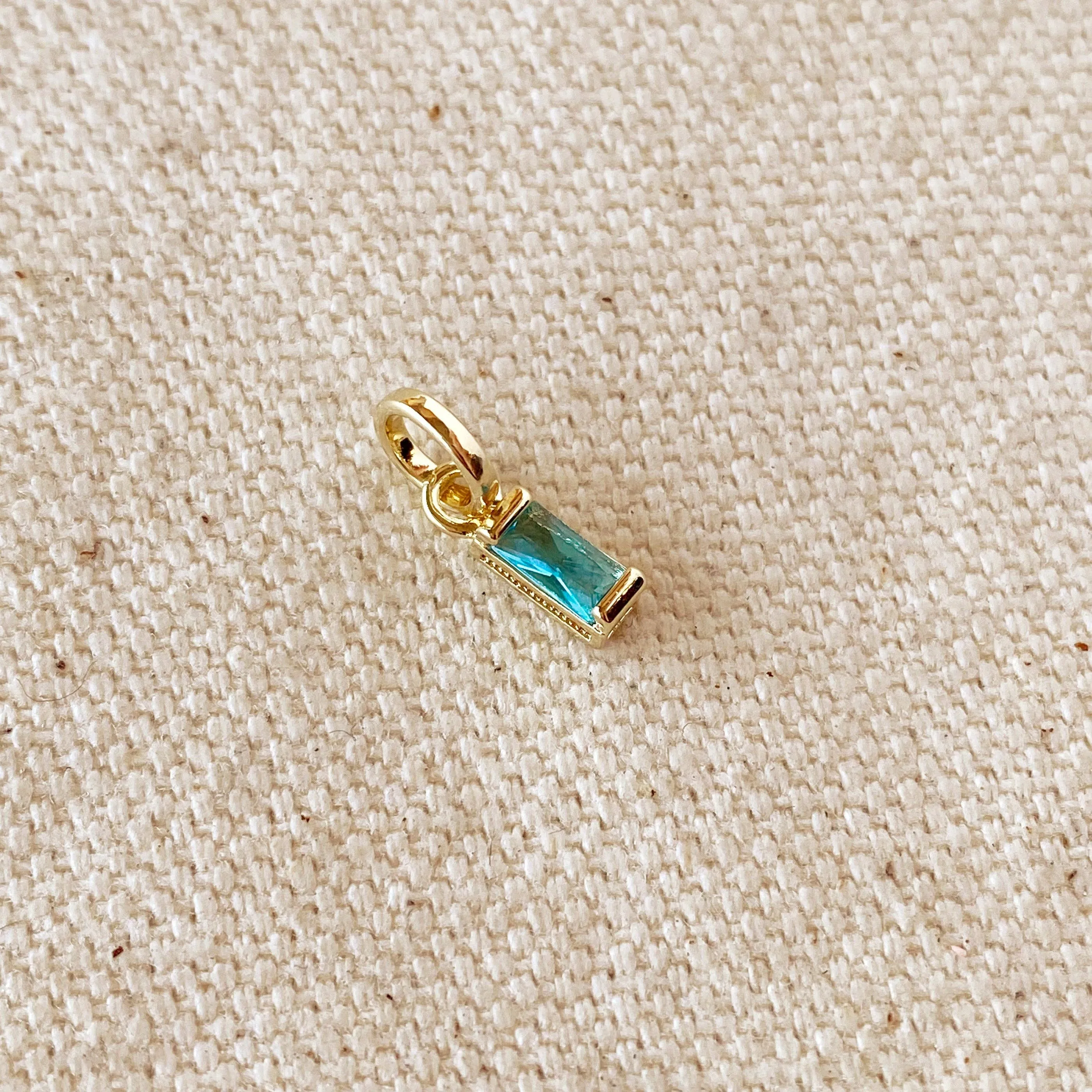 Baguette Birthstone Charm