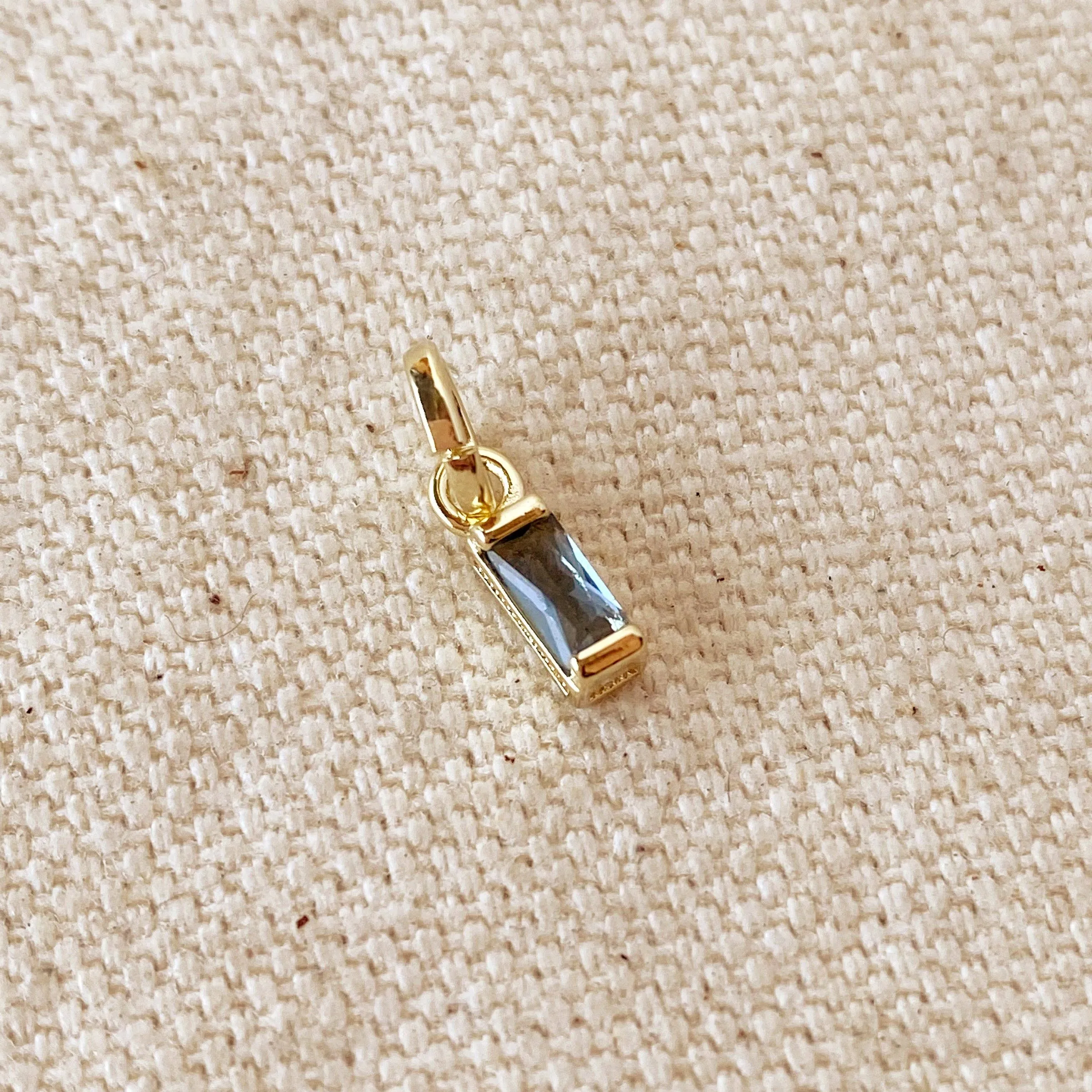 Baguette Birthstone Charm
