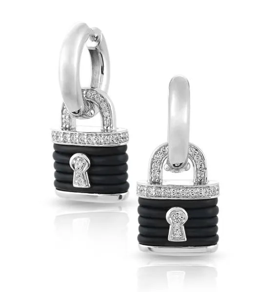 Belle Etoile Lock Earrings Classic Fine Solid Sterling Silver