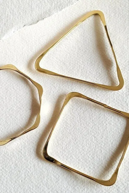 Brass Geometric Bangle Set