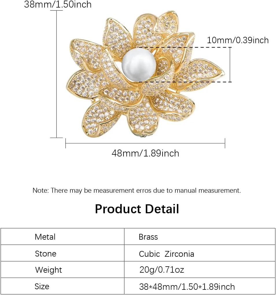 Brooches for Women, Cubic Zirconias Broach Pin Fashion Jewelry Gift Brooch Pins for Wedding Party Birthday Banquet