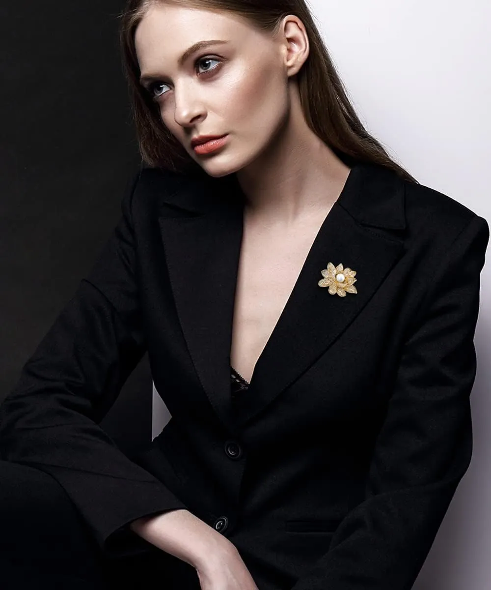 Brooches for Women, Cubic Zirconias Broach Pin Fashion Jewelry Gift Brooch Pins for Wedding Party Birthday Banquet