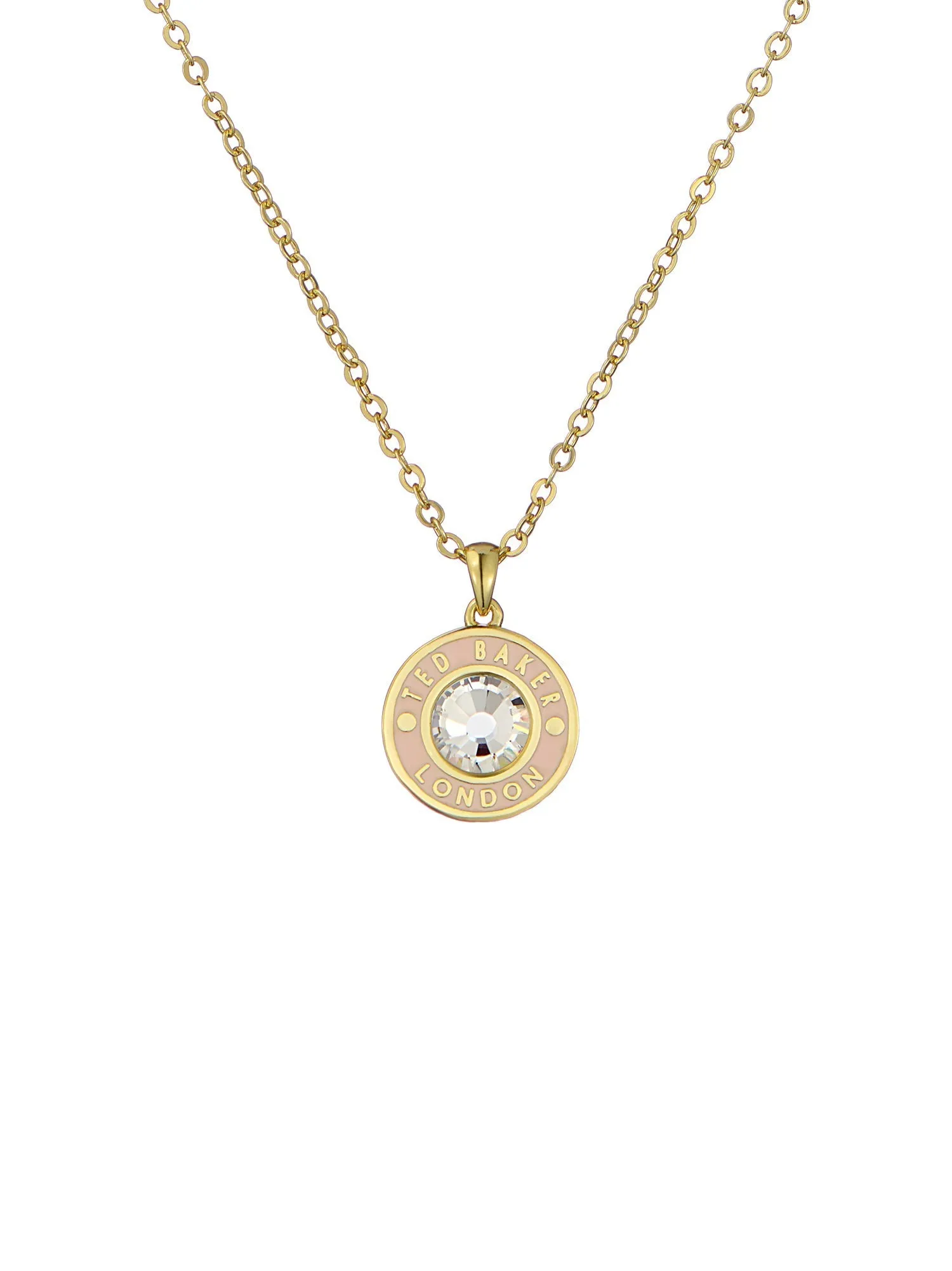Cherlie Crystal Button Pendant Necklace Gold