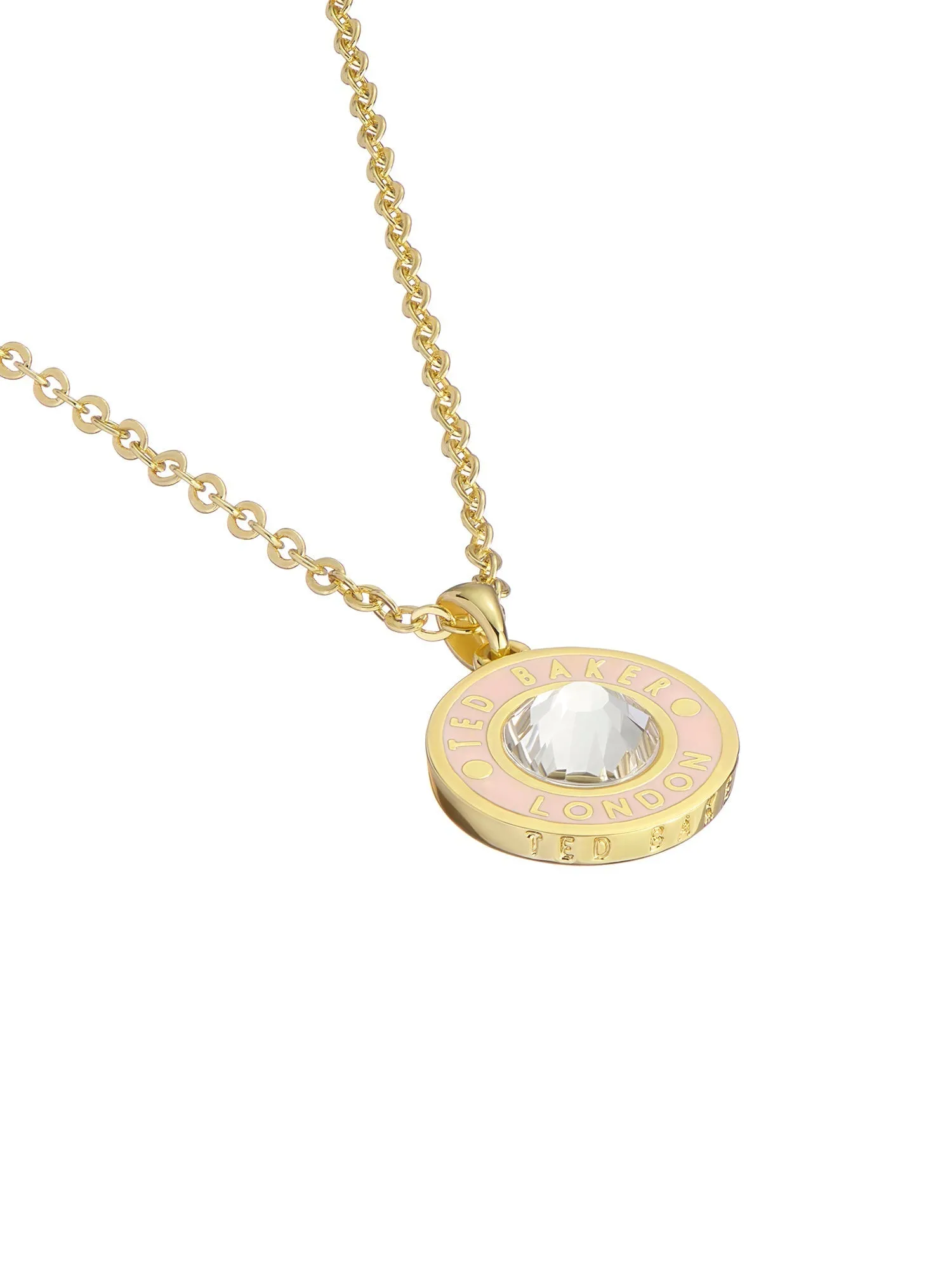 Cherlie Crystal Button Pendant Necklace Gold