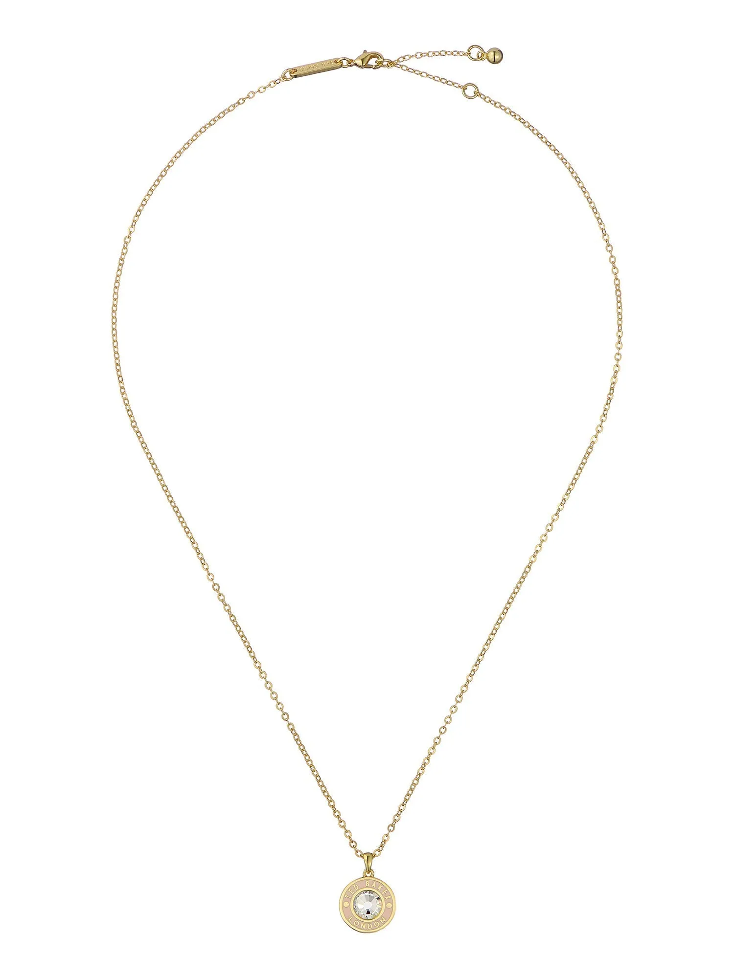 Cherlie Crystal Button Pendant Necklace Gold