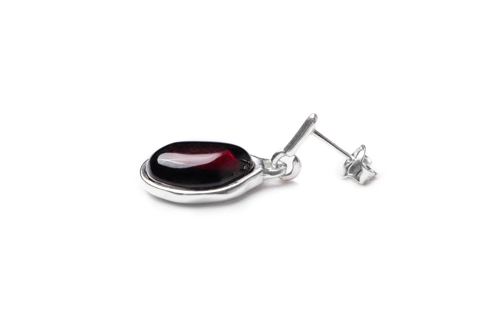 Cherry Amber ELEMENTS Drop Earrings - Baltic Amber & Sterling Silver