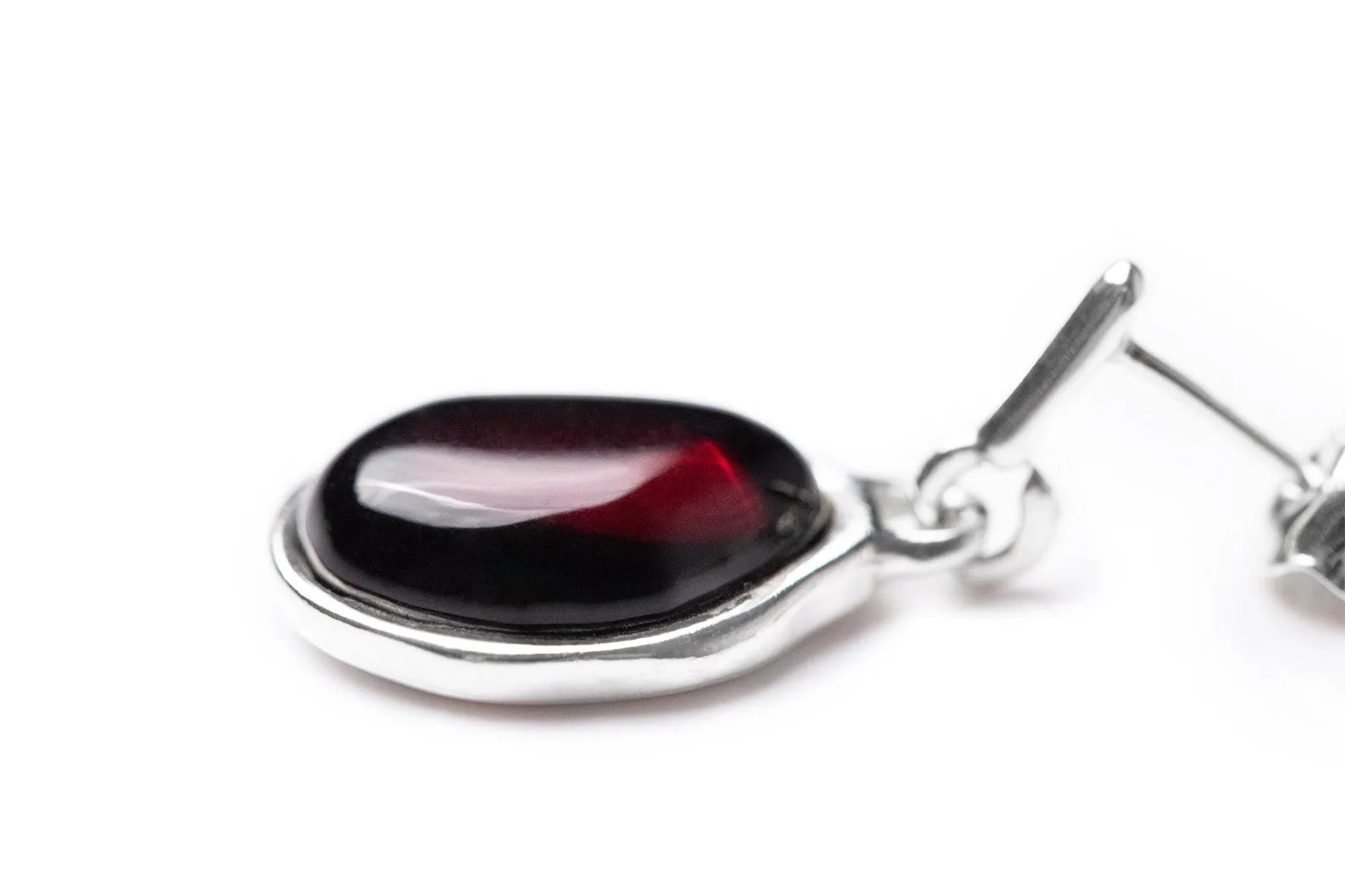 Cherry Amber ELEMENTS Drop Earrings - Baltic Amber & Sterling Silver