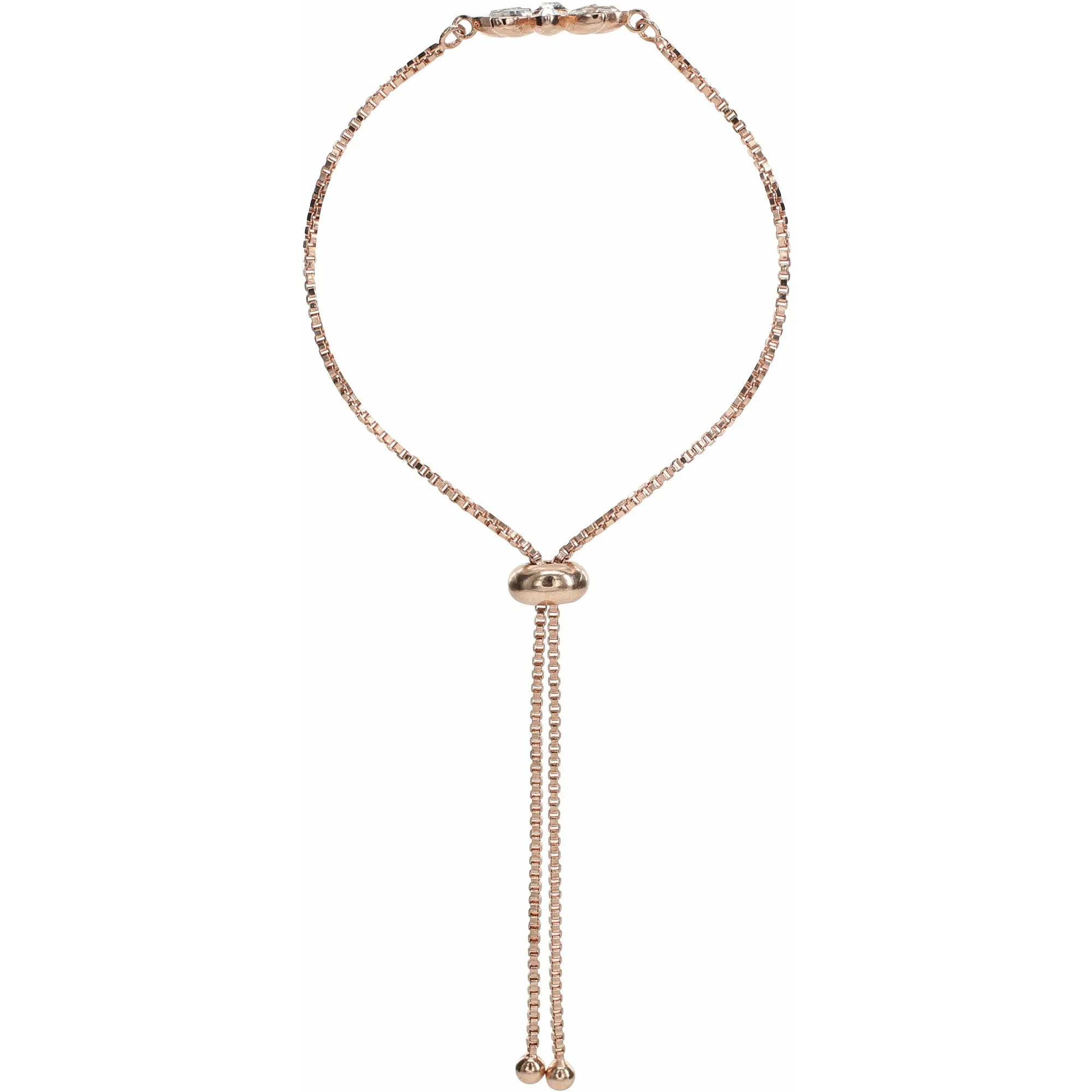 Crystal Flora in Rhodium 4.5" Austrian Crystal Drawstring Bracelet