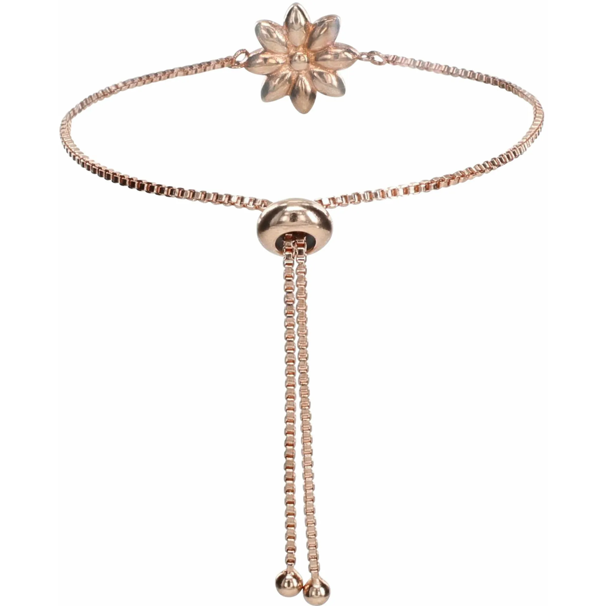 Crystal Flora in Rhodium 4.5" Austrian Crystal Drawstring Bracelet
