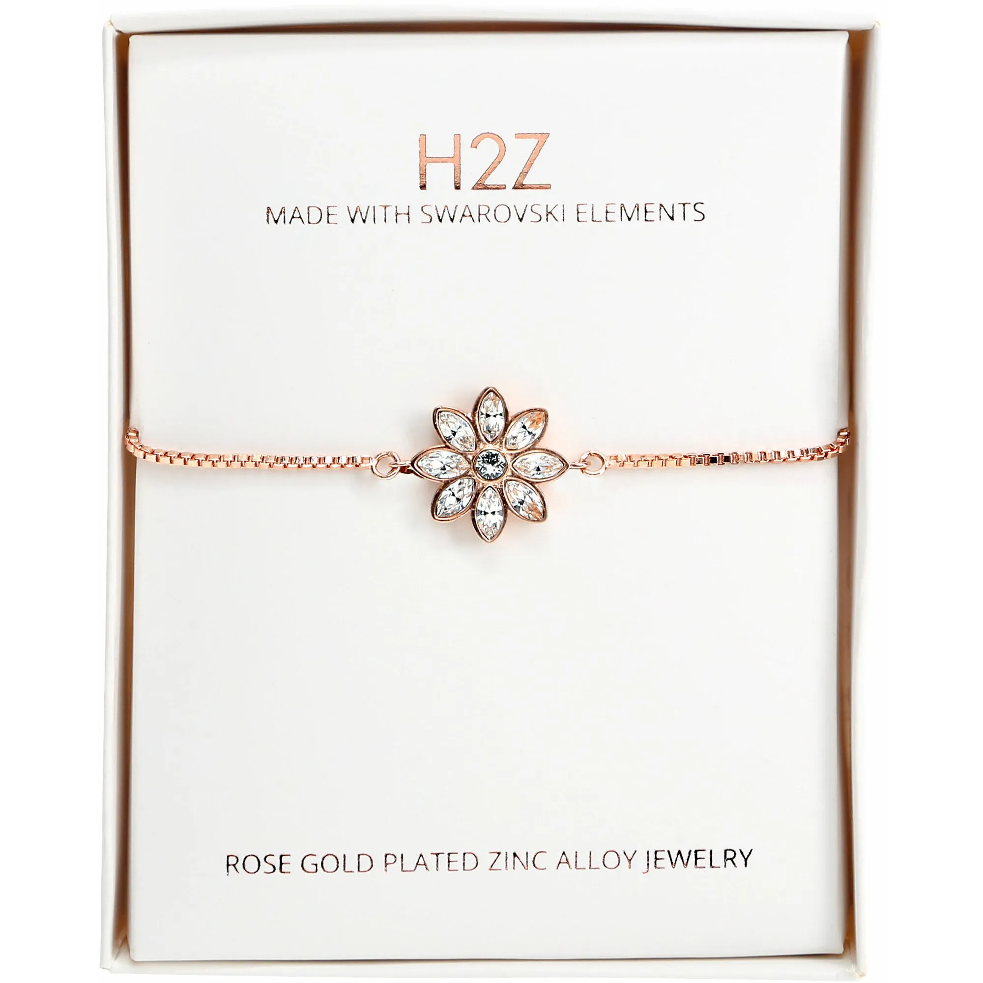 Crystal Flora in Rhodium 4.5" Austrian Crystal Drawstring Bracelet