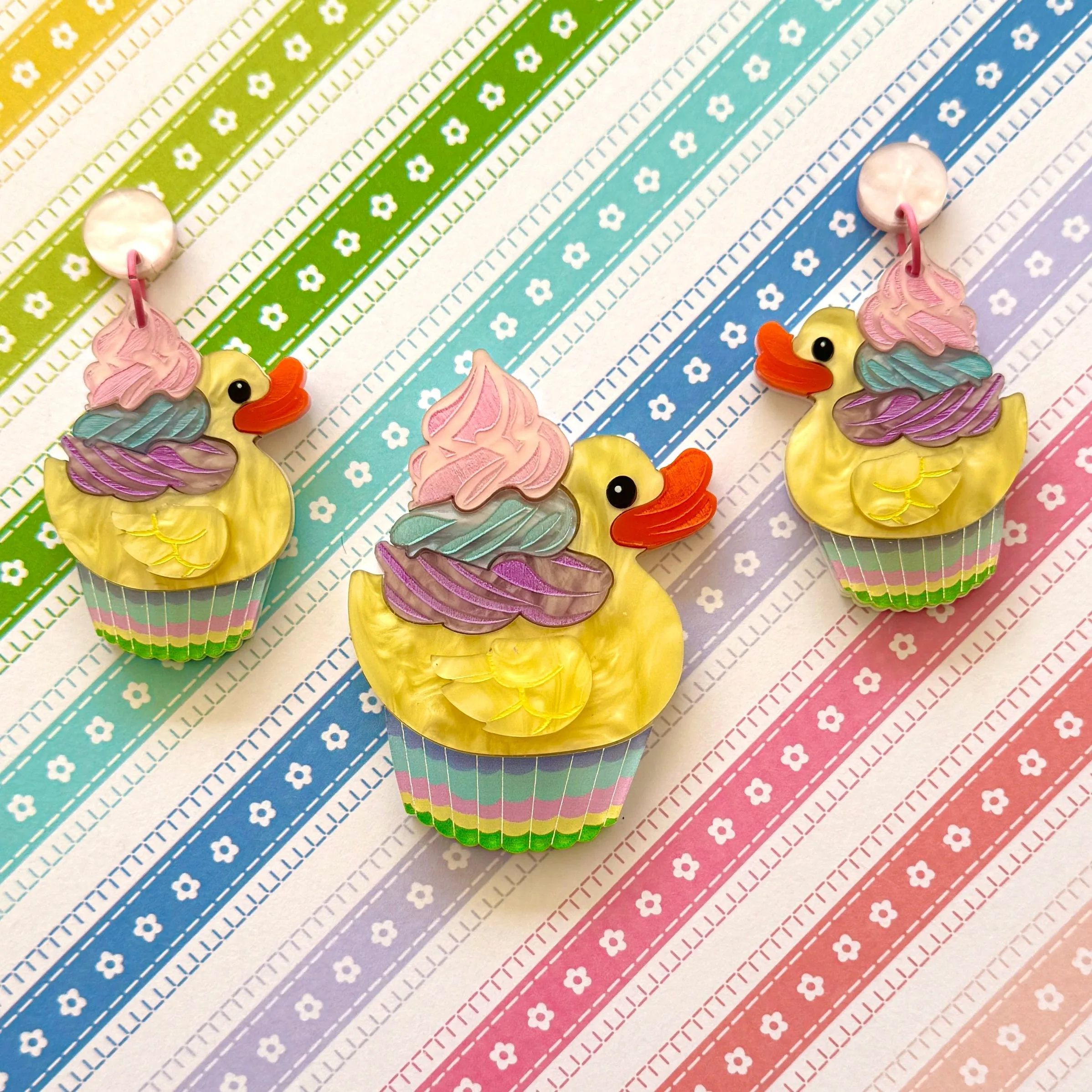Cupcake 🧁 Ducky - earrings - Set of 2