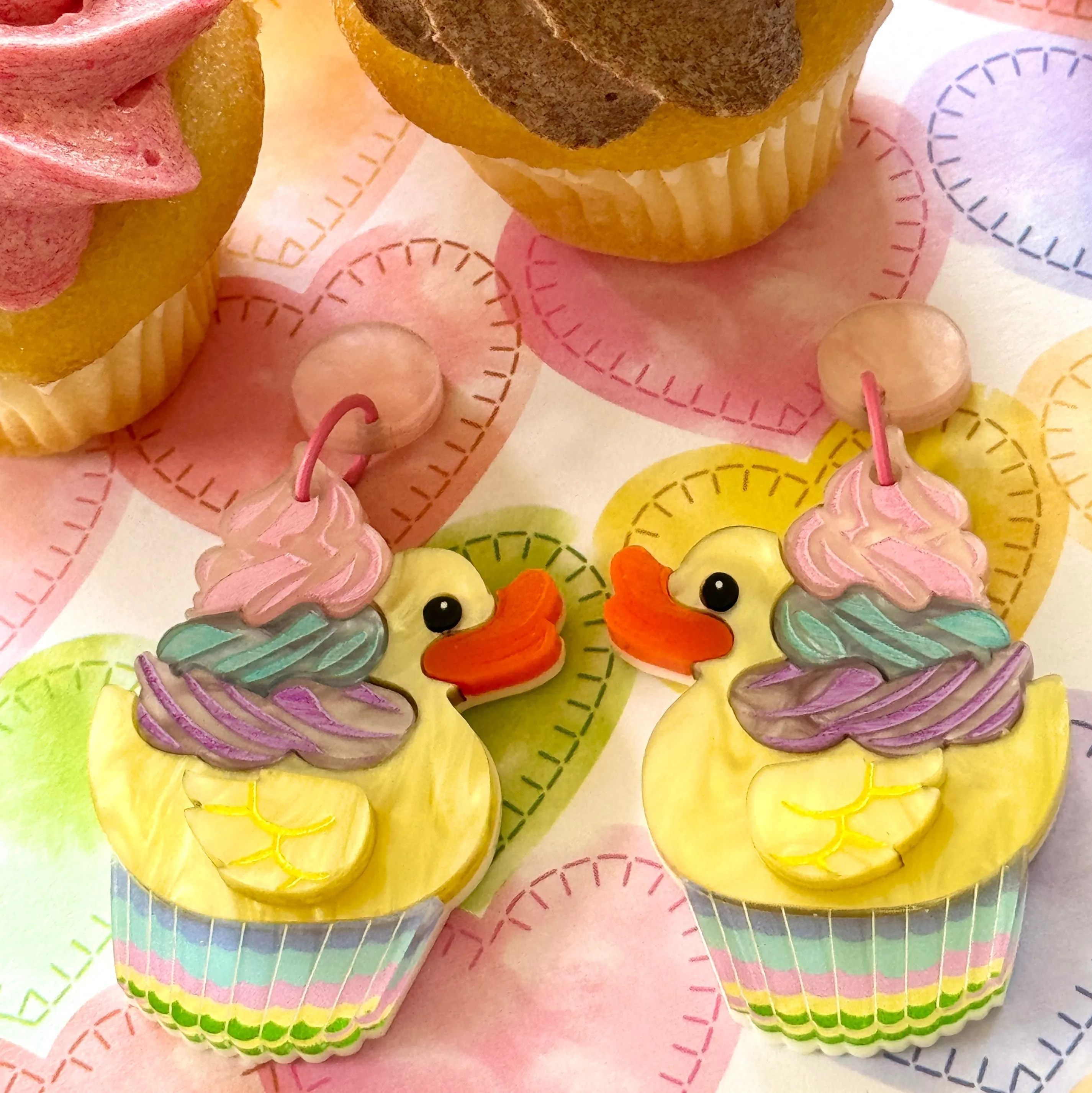 Cupcake 🧁 Ducky - earrings - Set of 2
