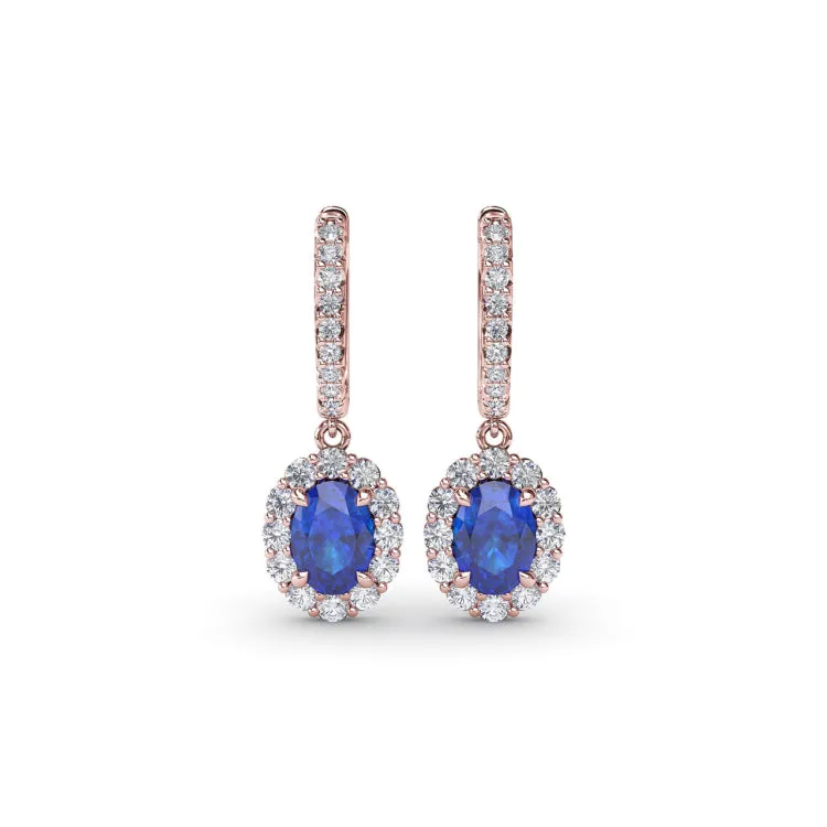 Dazzling Sapphire and Diamond Drop Earrings