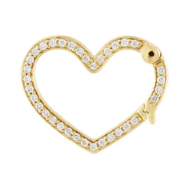 Diamond and Ruby Heart Motif Closure Lock