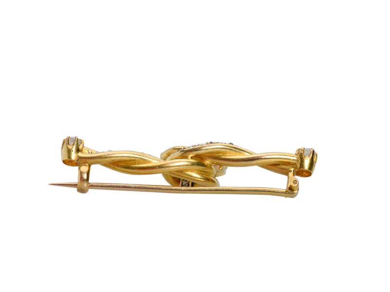 French Imperial Topaz 18k Gold Brooch
