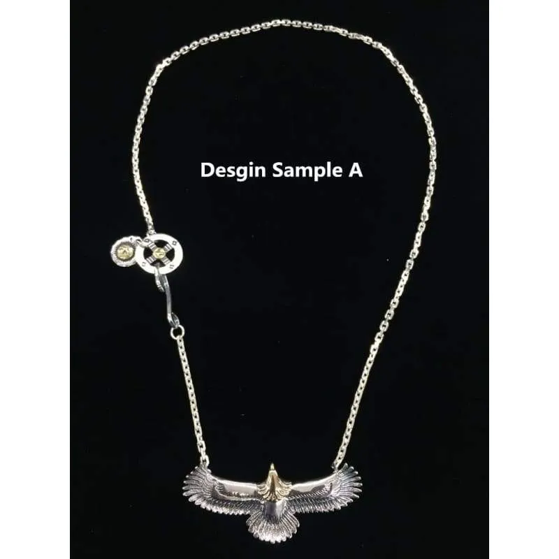 Genuine Solid Silver 925 Eagle Pendant Charms For Necklace Bracelet Men Women Indian Vintage Style Gold Head Designer Jewelry