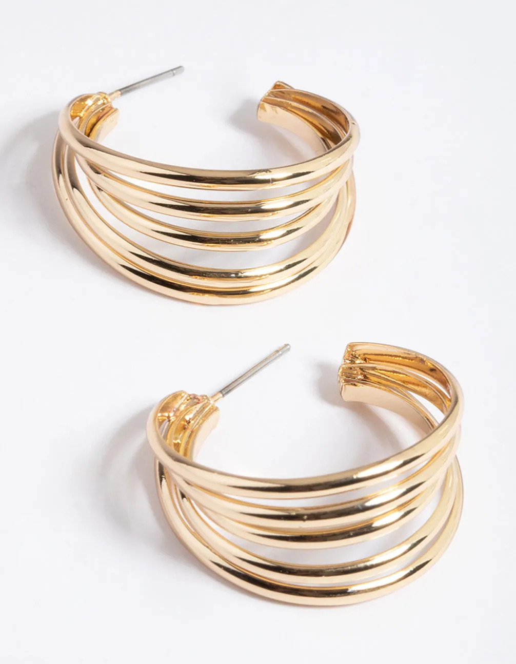 Gold Plated Brass Open Hoop Earrings