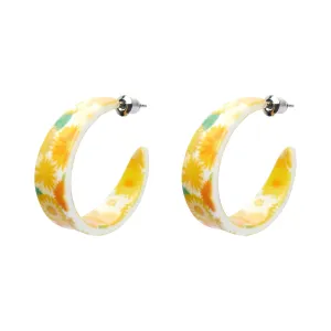 Hoop Stud Floral Essential Earrings by Erstwilder in Multiple Colors!