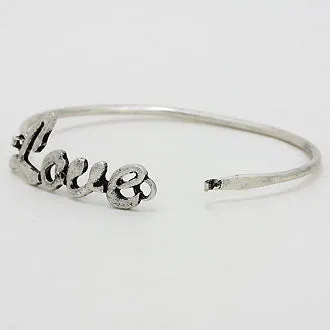iLLASPARKZ "Love" Vintage Metal Bangle Bracelet