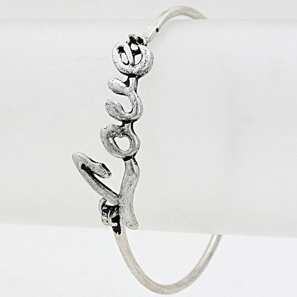 iLLASPARKZ "Love" Vintage Metal Bangle Bracelet