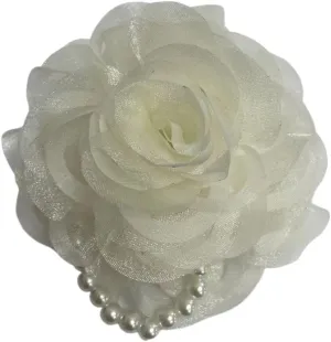Kokoma Elegant Camellia Flower Brooch Pin for Women Lace Satin Fabric Rose Flower Brooches Lapel Pin for Wedding Party Dance Banquet Ceremony Clothes Dress Accessories Jewelry