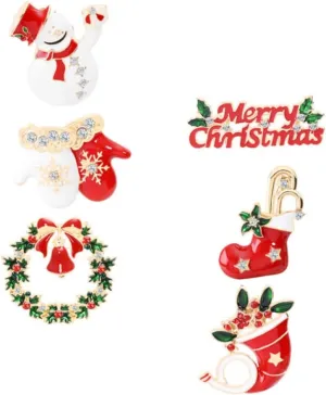 LIFKOME 6pcs Christmas Brooch Pins Cute Backpack Badge Fun Pin Brooch Hairpin Accessory