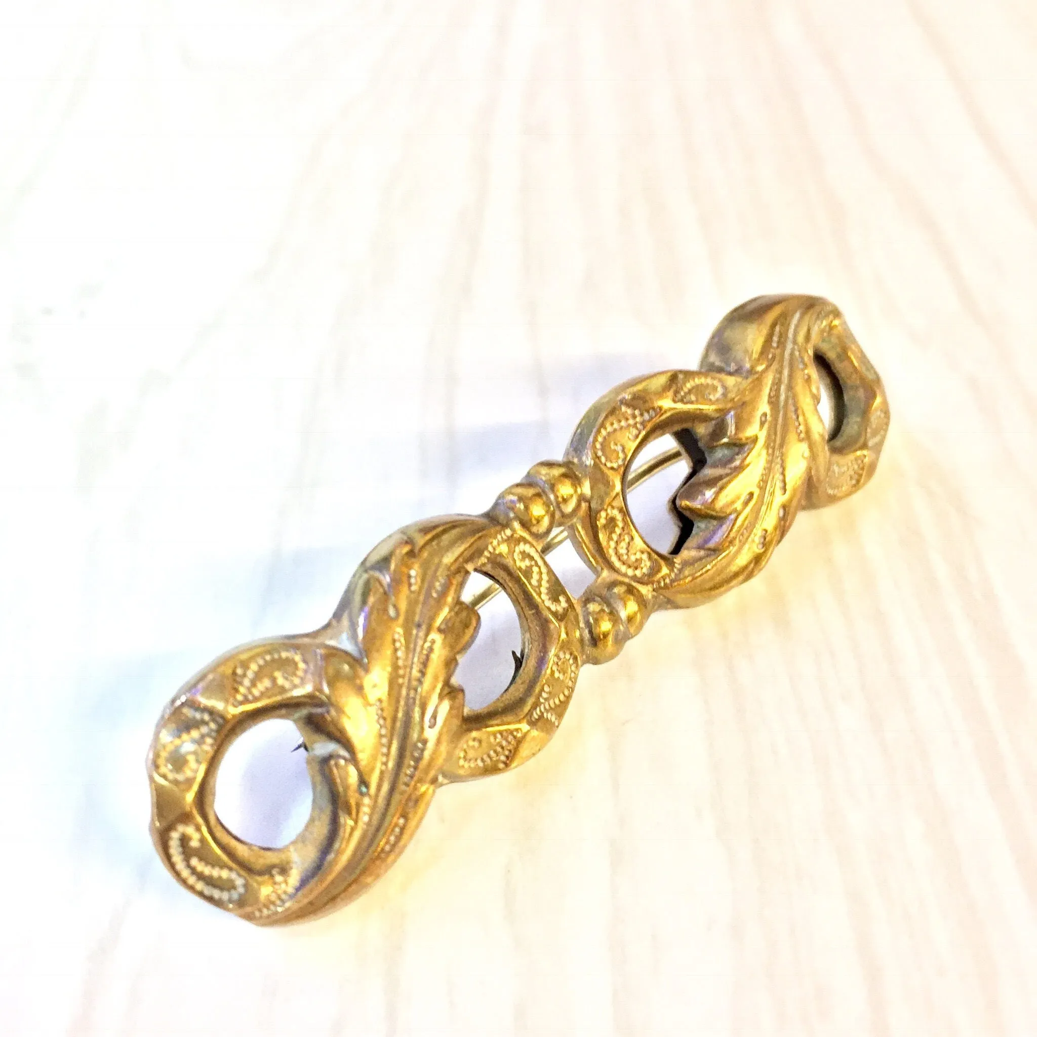 Lot of Four Antique Gold Filled Victorian Brooches | Victorian | Lot of Pins | Locket Pins | Vintage Pin Lot | Monogrammed Pins | Craft Idea