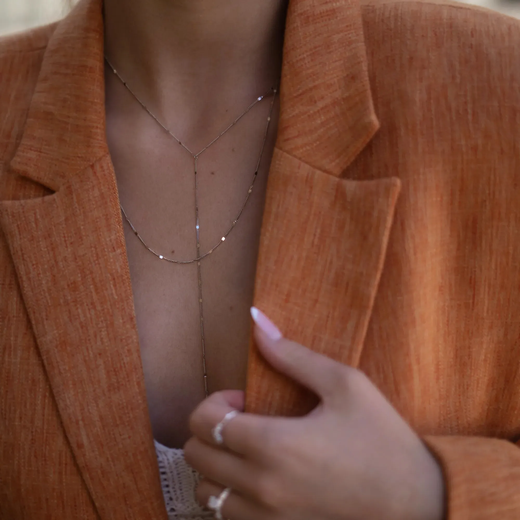 Love Local Ava Y Drop Double Layer Necklace