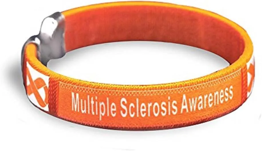 Multiple Sclerosis Awareness Bangle Bracelets - Orange Ribbon Awareness Bracelets Perfect for MS Awareness Campaigns, Support Groups, Gift-Giving and Fundraising