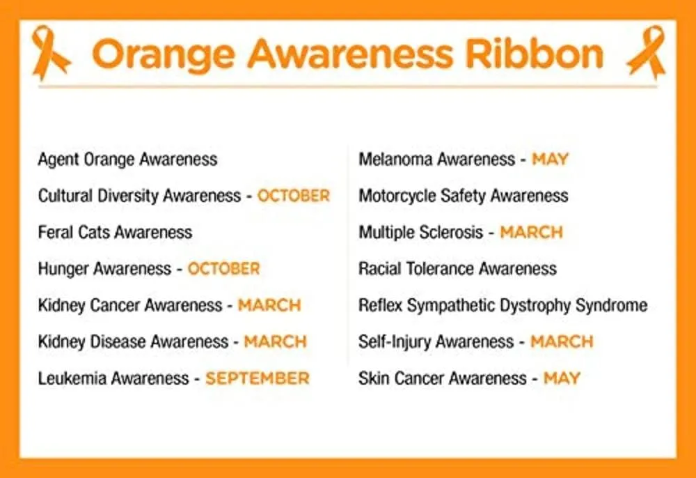 Multiple Sclerosis Awareness Bangle Bracelets - Orange Ribbon Awareness Bracelets Perfect for MS Awareness Campaigns, Support Groups, Gift-Giving and Fundraising